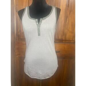 NWT Chaser, Vintage Style Women Tank Top V-Neck Button, Size M